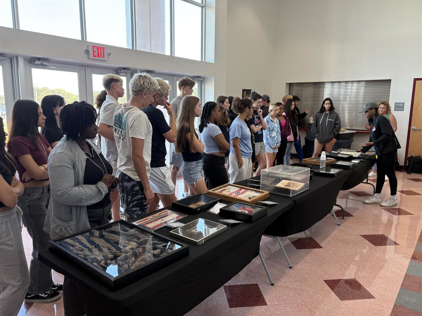 student group at holocaust event